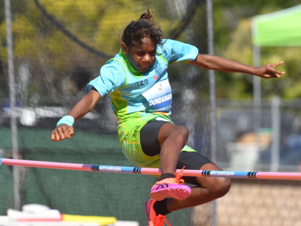 <p>North Queensland Athletics Championships at Townsville Sports Reserve. Akeelah Dundarman from Mornington Island. Picture: Evan Morgan</p>