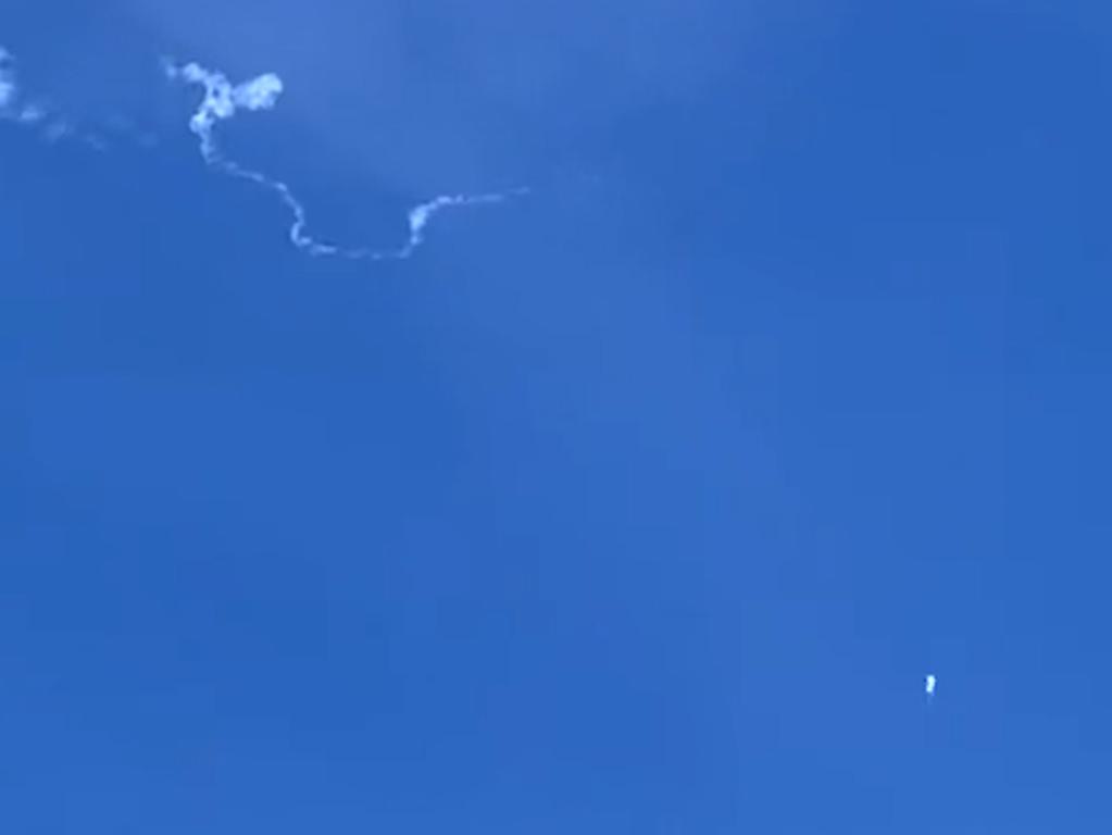 The alleged Chinese surveillance balloon after it was shot down on February 4, 2023. Picture: Haley WALSH / AFP