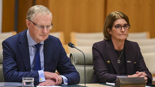 Speaking before the House economics committee, RBA governor Philip Lowe said that the bank forecast unemployment to rise to 4.5 per cent by mid-2025. Picture: NCA NewsWire / Martin Ollman.