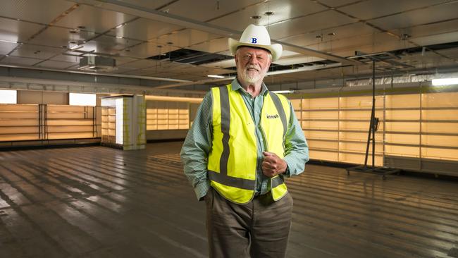 Incat founder Robert Clifford, AO, inside what will become the world’s largest duty-free shop. Picture: Caroline Tan