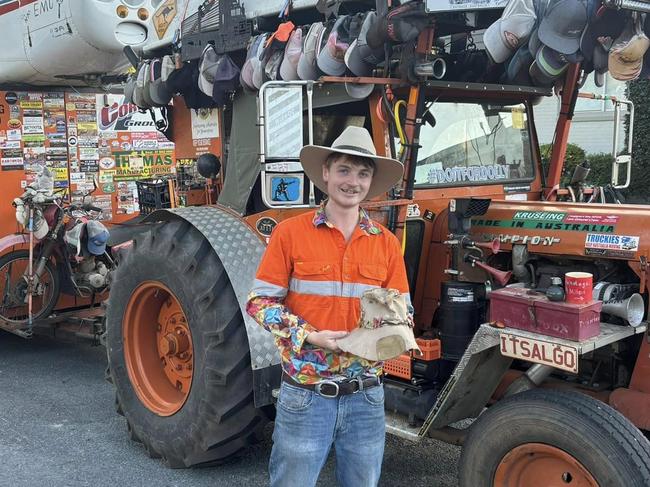 Sam the Travelling Jackaroo with his impressive ride in July (Photo: Facebook/ the Travelling Jackaroo)