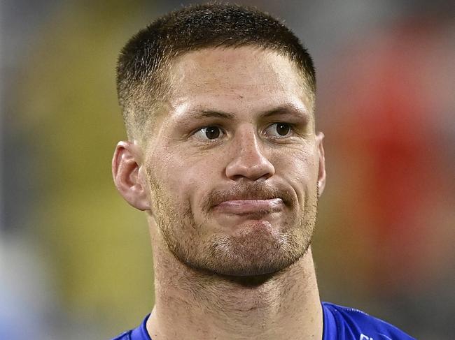 TOWNSVILLE, AUSTRALIA - SEPTEMBER 14: Kalyn Ponga of the Knights looks dejected after losing the NRL Qualifying Final match between North Queensland Cowboys and Newcastle Knights at Queensland Country Bank Stadium on September 14, 2024 in Townsville, Australia. (Photo by Ian Hitchcock/Getty Images)