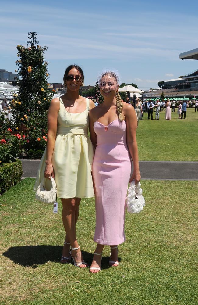 Christine and Jess at the 2024 Crown Oaks Day, held at Flemington Racecourse. Picture: Gemma Scerri