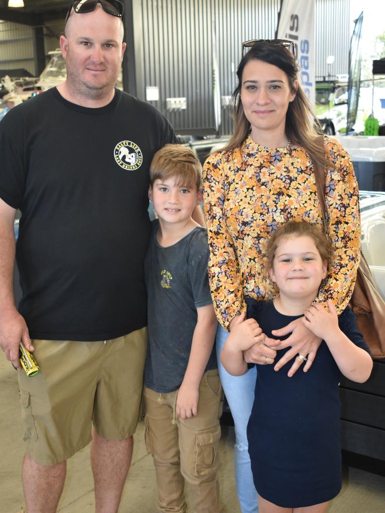 Samson, Jacob, 8, Stephanie and Holly, 5, Robinson, of Marian, at Big Boys Toys Expo at Mackay Showgrounds 2021. Photo: Janessa Ekert and Tara Miko