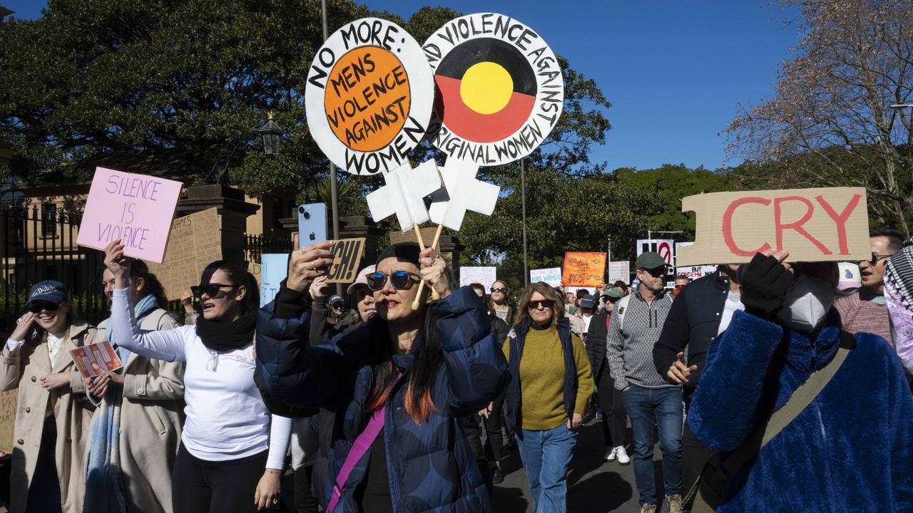 The marchers walked from Hyde Park to Town Hall in Sydney’s CBD. Picture: NewsWire/ Monique Harmer