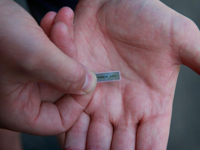 A report by financial software company FIS found that 17 per cent of Australians were interested in having a chip implanted in their finger to make cash transactions easier. Picture: Supplied