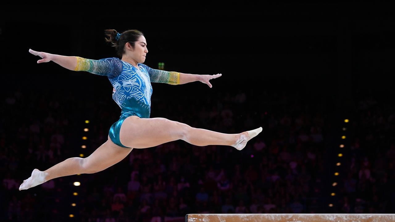 Georgia Godwin and the Australian team secured silver in the women’s artistic gymnastics. Picture: Getty Images
