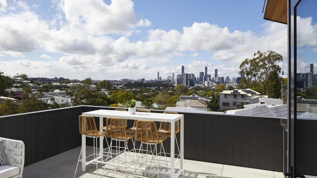 The view from the terrace at the Auchenflower home.