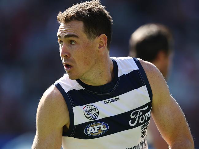 MELBOURNE. 30/04/2023. AFL. Round 7.     Essendon vs Geelong at the MCG .  Jeremy Cameron of the Cats  . Pic: Michael Klein