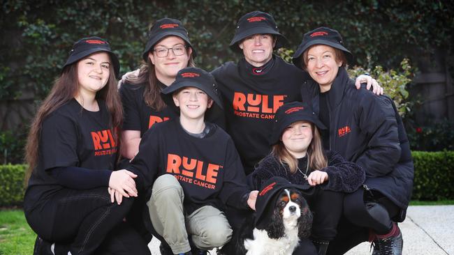 Jockey Craig Williams and his four kids. Picture: Rebecca Michael