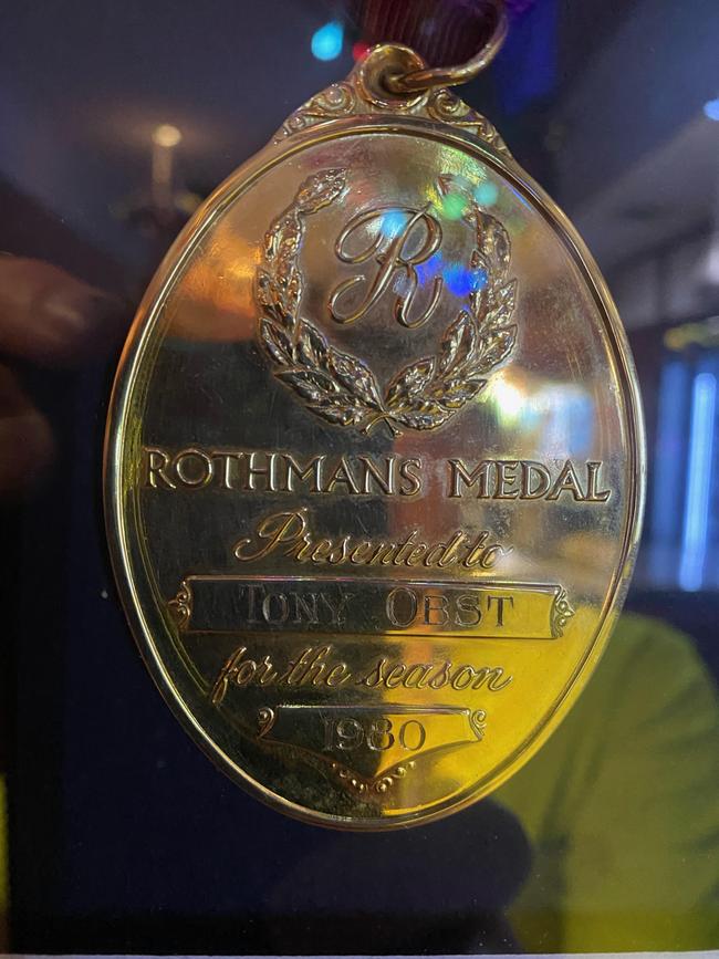 The famous Rothmans Medal won by Tony Obst.