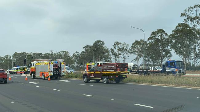 Emergency services were called to the scene of the accident about 8.45am.