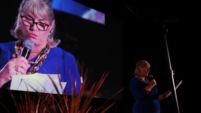 Chief Minister Eva Lawler at the 2024 National Indigenous Fashion Awards on Larrakia Country, Darwin. Picture: Zizi Averill