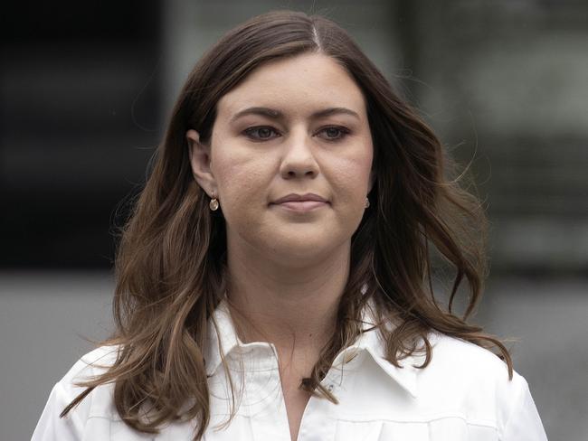 CANBERRA, AUSTRALIA NewsWire Photos OCTOBER 07, 2022:Brittany Higgins walked to court for day four of the trial.Bruce Lehrmann, the man accused of the sexual assault of former Liberal staffer Brittany Higgins at the Magistrates Court in Canberra.Picture: NCA NewsWire / Gary Ramage