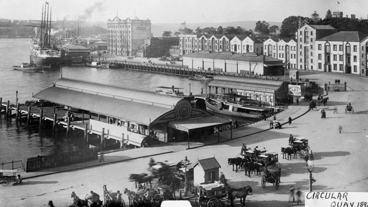 By the 1870s, most commercial shipping activities were moving west to Darling Harbour and Pyrmont, and Circular Quay emerged as a major transport hub by 1892. Picture: Museum of Applied Arts and Sciences.