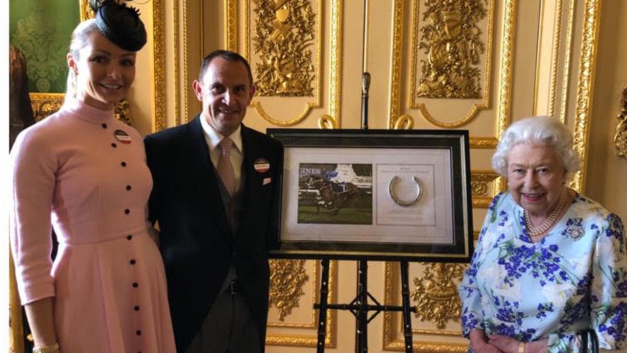 Chris Waller and wife Stephanie with the Queen