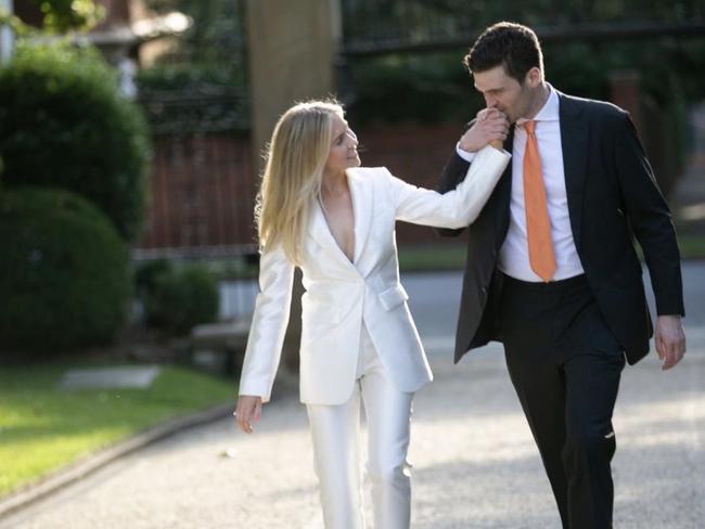 Sarah and William Myer at their wedding ceremony