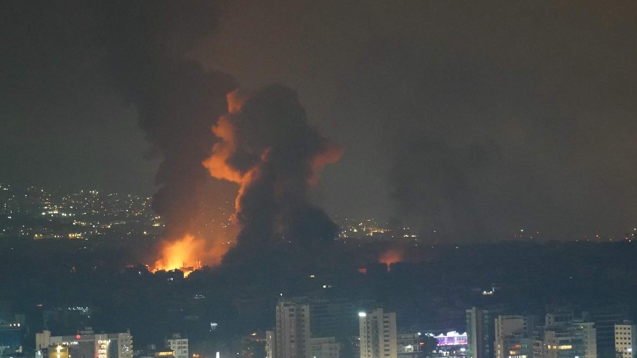 Smoke rises from the site of an Israeli airstrike that targeted a neighbourhood in Beirut late October 7. Picture: Etienne Torbey/AFP