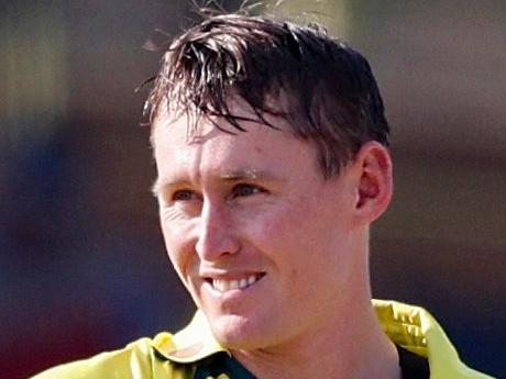 Australia's Marnus Labuschagne celebrates after scoring a century (100 runs) during the second one-day international (ODI) cricket match between South Africa and Australia at the Mangaung Oval in Bloemfontein on September 9, 2023. (Photo by PHILL MAGAKOE / AFP)