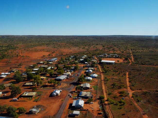 Aerial view of the remote Aboriginal community Canteen Creek.