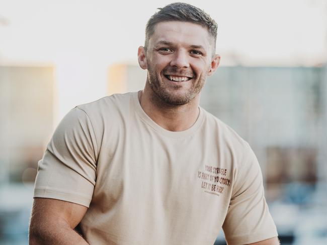 Brisbane Broncos star Corey Jensen, a family friend of the Barrys, wearing a Chase Clothing & Co design