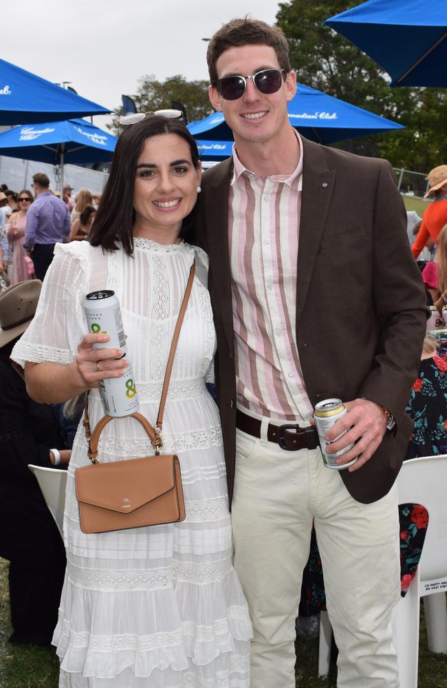 Kaela and Darcy at the Rockhampton Jaguar Land Rover Pop-Up Polo on June 3, 2023. Picture: Aden Stokes