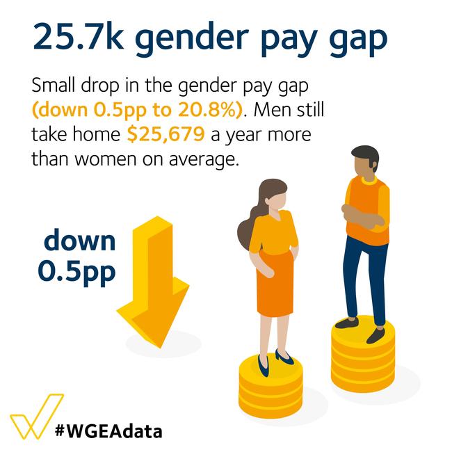 WGEA Scorecard reveals the geder pay gap sits at $25k. Source: Workplace Gender Equality Agency