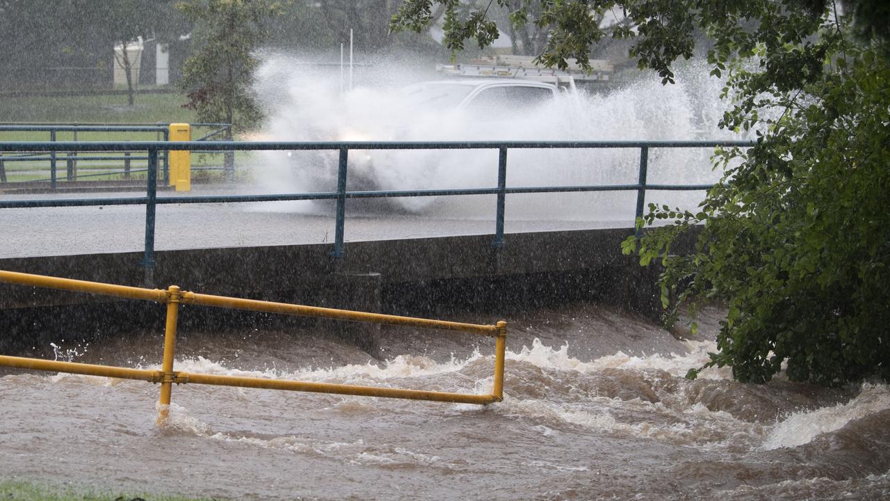 Flooded roadway in Perth St. Friday, February 25, 2022. Picture: Nev Madsen.