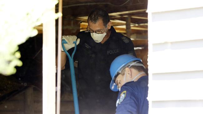 Police at the Katoomba home today. Picture: David Swift.