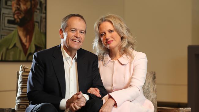 Shorten with wife Chloe Picture: Alex Coppel.