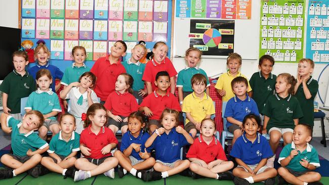 MY FIRST YEAR: Funny faces. Kuluin State School Preps. Picture: Patrick Woods.