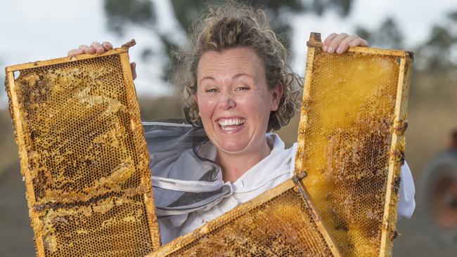 Beekeeper Claire Moore. Picture: Rob Leeson