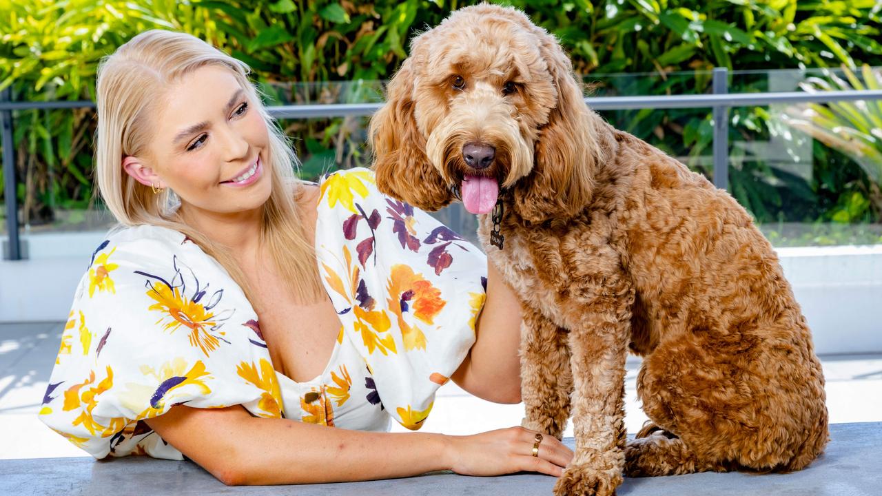 Anna Munro from Brisbane with Spoodle 'Ralph' who is the winner of Wahl's Next Pet Model. Picture: Richard Walker