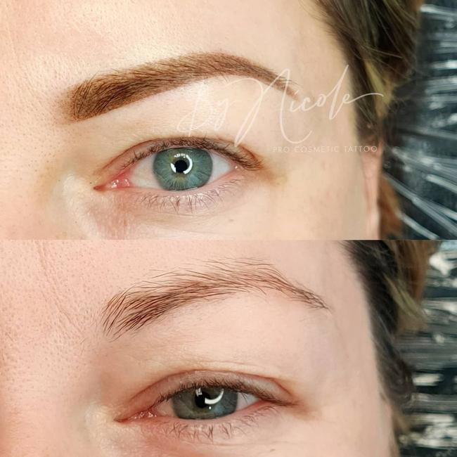 Brow Daddy products in Truffle dream and Bronzite are used to create these fresh brows at Pro Cosmetic Tattoo