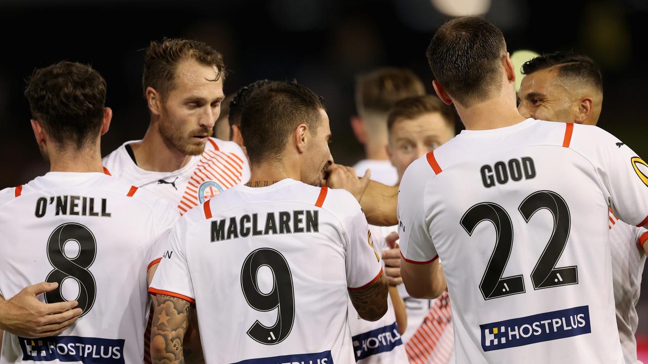 The reigning champions now sit second on the A-League ladder, trailing only Western United. Picture: Ashley Feder/Getty Images