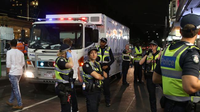 Police made 99 arrests for drunken behaviour. Picture: David Crosling