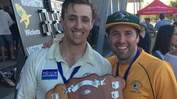 Andrew Verrall (left) with the Longmuir Shield.