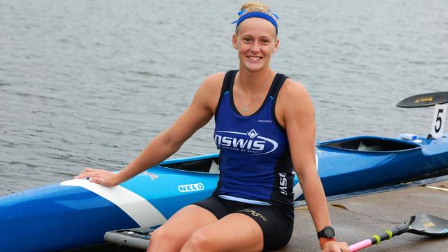 Kayaker Kailey Harlen is an outside chance of making the Tokyo Olympics. Pic: AAP/Angelo Velardo.