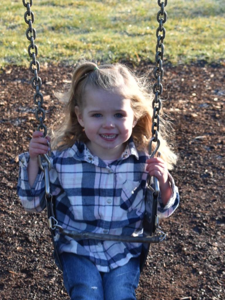 04/07/2019 - Mikylah Taylor 3/11/16 enjoying a swing at the local park in Brighton Picture: Toni Lee Taylor