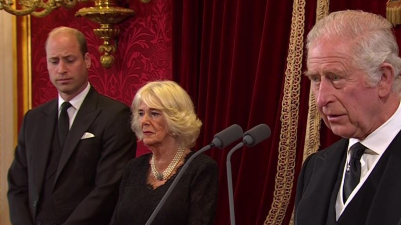 He was watched by Prince William and Camilla