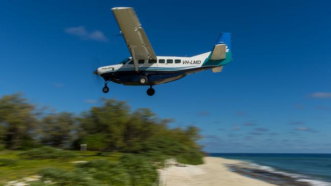 Coming in to land at Lady Elliot Island.