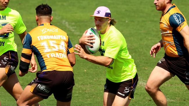 Ryan Papenhuyzen was thankful for words of support from James Tedesco. Picture: David Clark