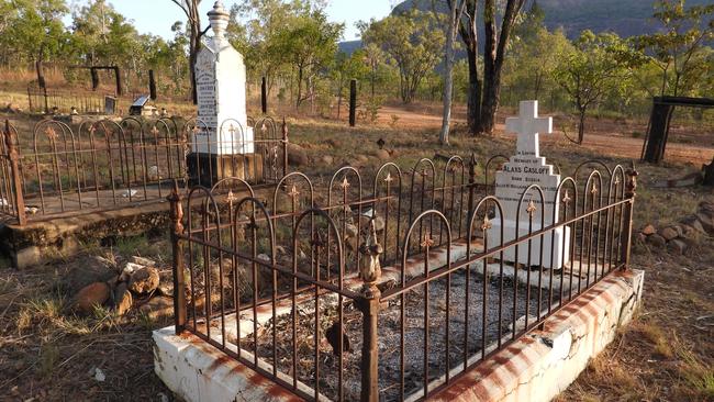 Miners’ gravestones at the Mount Mulligan cemetery. Picture: Penny Hunter