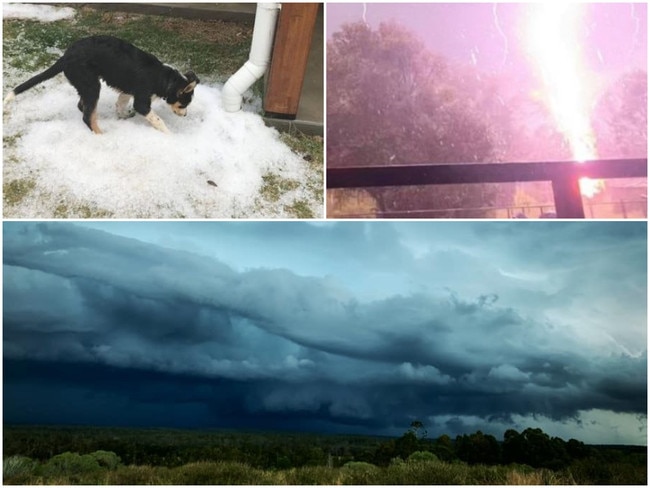 Hail, storm and lightning across southeast Queensland.