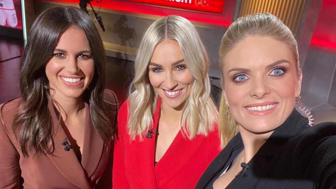 Channel Nine personalities (L-R) Danika Mason, Alana Ferguson and Erin Molan.