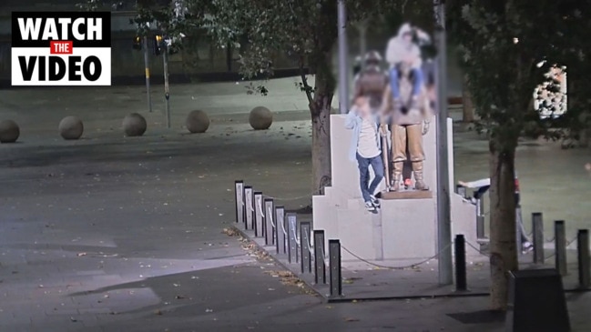 Martin Place Cenotaph vandalism CCTV