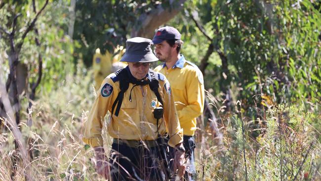 The nine-year-old girl vanished from her home in dense bushland at Mt Wilson on Thursday. Police and RFS are searching bushland near where she went missing. Picture: David Swift