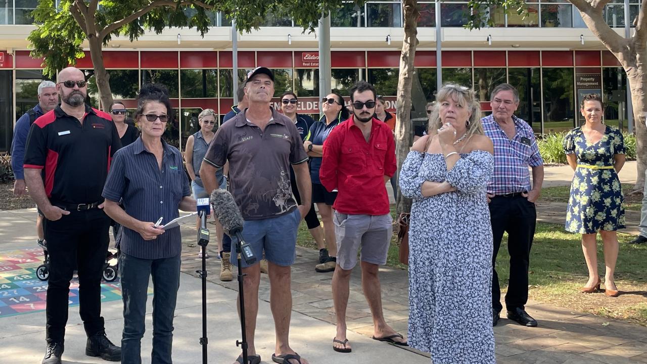 Around 30 Territorians, many representing as crime-impacted business owners, attended a public crime meeting in Palmerston on Tuesday. Picture: Annabel Bowles