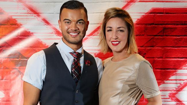 Guy and Jules Sebastian at the celebration event for the X Factor 2015 show held at The Basement, Sydney. Picture: Jonathan Ng