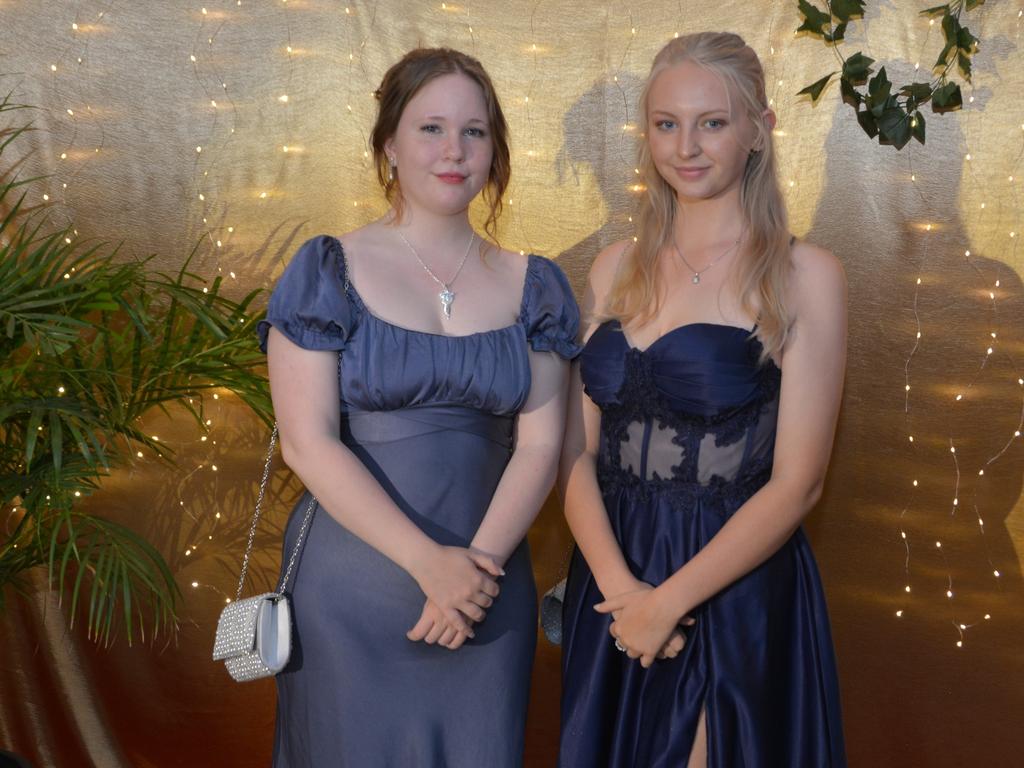 Molly Saal and Gracie Shepherd at the Toowoomba State High School Formal, November 13, 2024.